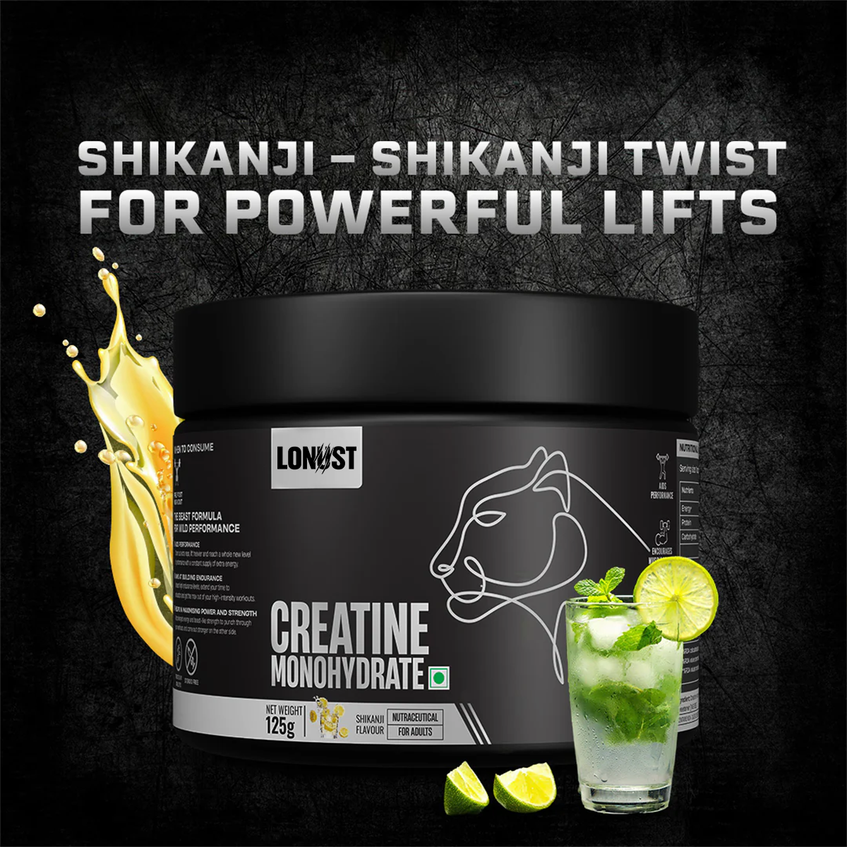 Lonust Shikanji Creatine Monohydrate 125g
