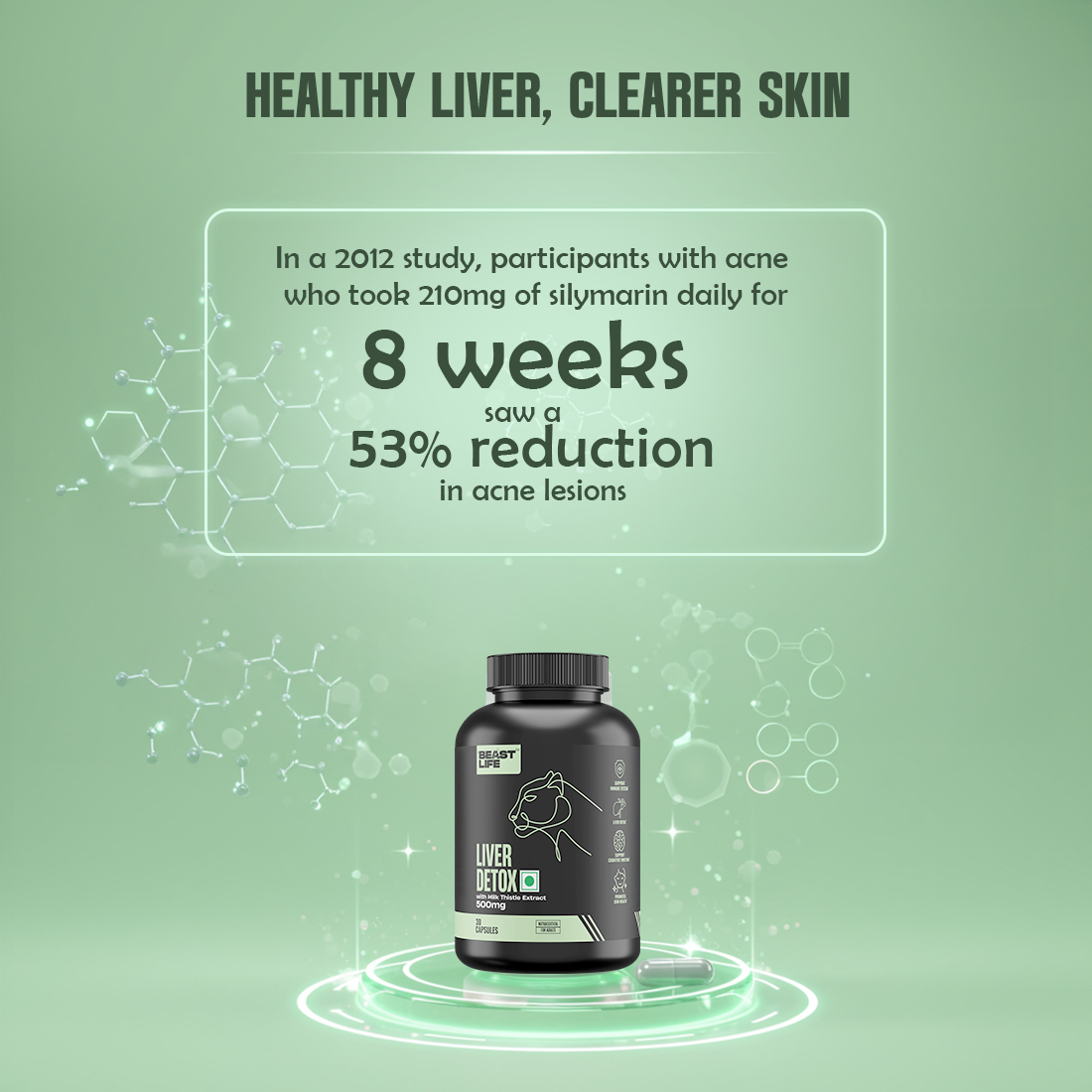 Lonust Liver Detox Supplement with Milk Thistle Extract 500mg | Added Multivitamins & Amino Acid with Natural Detoxification Formula | Liver Support Supplement (30 Veg Tablets)
