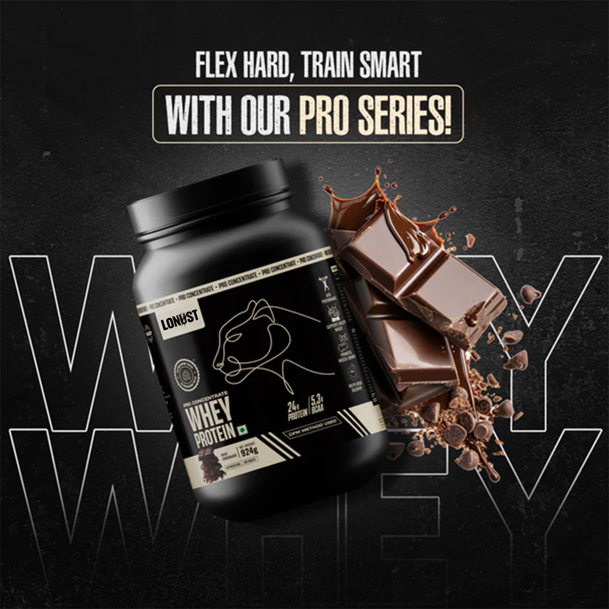 Lonust Pro Concentrate Whey Protein with Ultrasorb Tech | 924gm | Rich Chocolate
