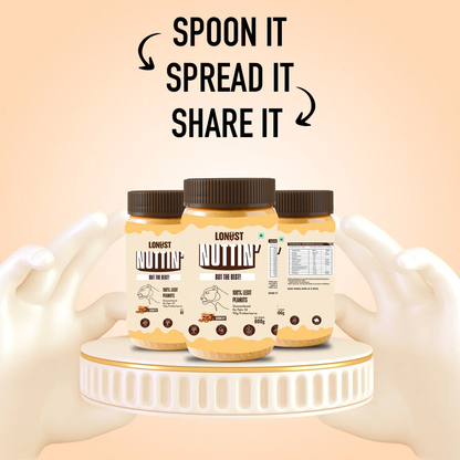 Lonust Natural Peanut Butter Crunchy (100% Peanuts, No Palm oil) | 800gm