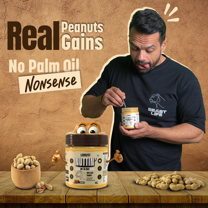 Lonust Natural Peanut Butter Crunchy (100% Peanuts, No Palm oil) | 800gm