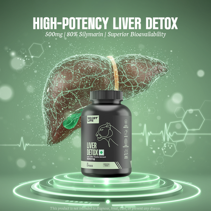 Lonust Liver Detox Supplement with Milk Thistle Extract 500mg | Added Multivitamins & Amino Acid with Natural Detoxification Formula | Liver Support Supplement (30 Veg Tablets)
