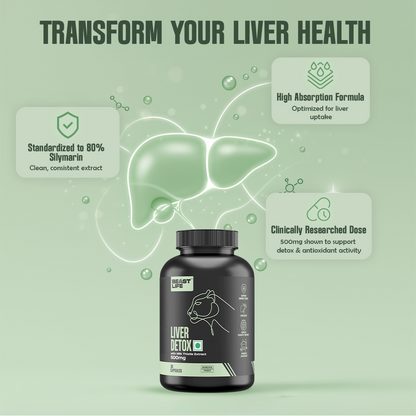 Lonust Liver Detox Supplement with Milk Thistle Extract 500mg | Added Multivitamins & Amino Acid with Natural Detoxification Formula | Liver Support Supplement (30 Veg Tablets)